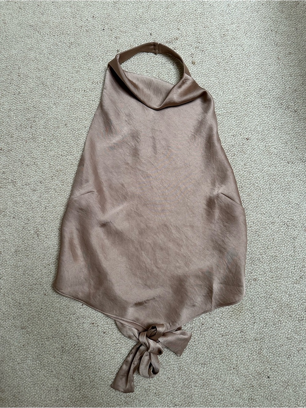 Wilfred Champagne Satin Halter Tie-Back